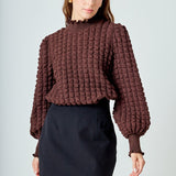 Mock Neck Long-Sleeve Blouse