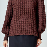 Mock Neck Long-Sleeve Blouse