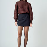 Mock Neck Long-Sleeve Blouse