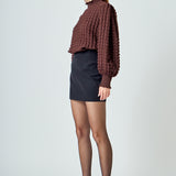 Mock Neck Long-Sleeve Blouse