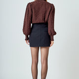 Mock Neck Long-Sleeve Blouse