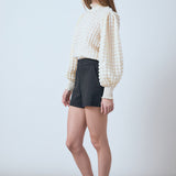 Mock Neck Long-Sleeve Blouse
