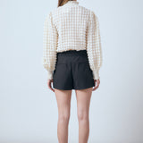 Mock Neck Long-Sleeve Blouse
