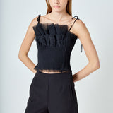 Tulle Cropped Top