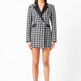 Premium Houndstooth Blazer Romper