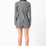 Premium Houndstooth Blazer Romper