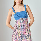 Premium Tweed Square Neck Dress