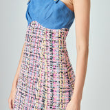Premium Tweed Square Neck Dress