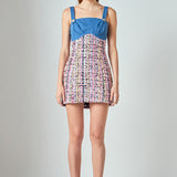 Premium Tweed Square Neck Dress