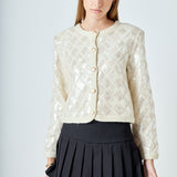 Sequin Patchwork Crochet Jacket