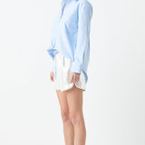 Oversized Oxford Shirt with Sequin Collar