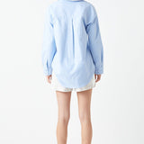 Oversized Oxford Shirt with Sequin Collar