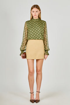 Polka Dot Chiffon Blouse