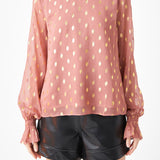 Polka Dot Chiffon Blouse