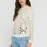 Ombre Sequin Embellished Sweater