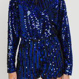 Boat Neck Sequin Romper