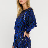 Boat Neck Sequin Romper