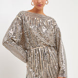 Boat Neck Sequin Romper