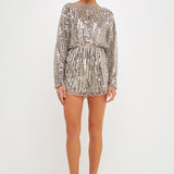 Boat Neck Sequin Romper