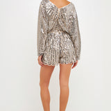 Boat Neck Sequin Romper
