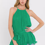 Halter Neck Pleated Top