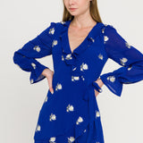Embroidered Wrap Dress