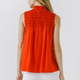 Smocked Yoke Halter Top