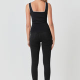 Contrast Binding Sweetheart Knit Top