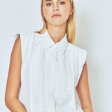 Pintuck Details Sleeveless Blouse