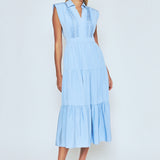 Pintuck Details Sleeveless Midi Dress