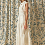 Pintuck Details Sleeveless Midi Dress