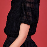 Textured Puff Sleeve Top