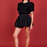 Textured Puff Sleeve Top