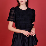 Textured Puff Sleeve Top