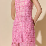 Textured Sleeveless Maxi Dress