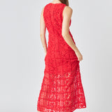 Textured Sleeveless Maxi Dress