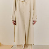 Handmade Blend Belted Maxi Coat