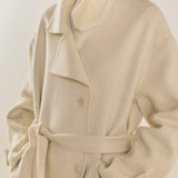 Handmade Blend Belted Maxi Coat