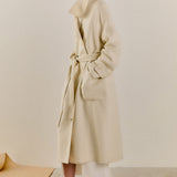Handmade Blend Belted Maxi Coat