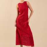 Chloe Textured Sleeveless Midi Dress
