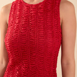 Chloe Textured Sleeveless Midi Dress
