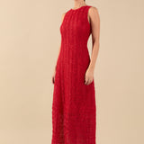 Chloe Textured Sleeveless Midi Dress