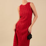 Chloe Textured Sleeveless Midi Dress