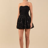 Colette Floral Sequin Bubble Mini Skirt