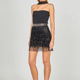 Sequined Tassel Mini Skirt