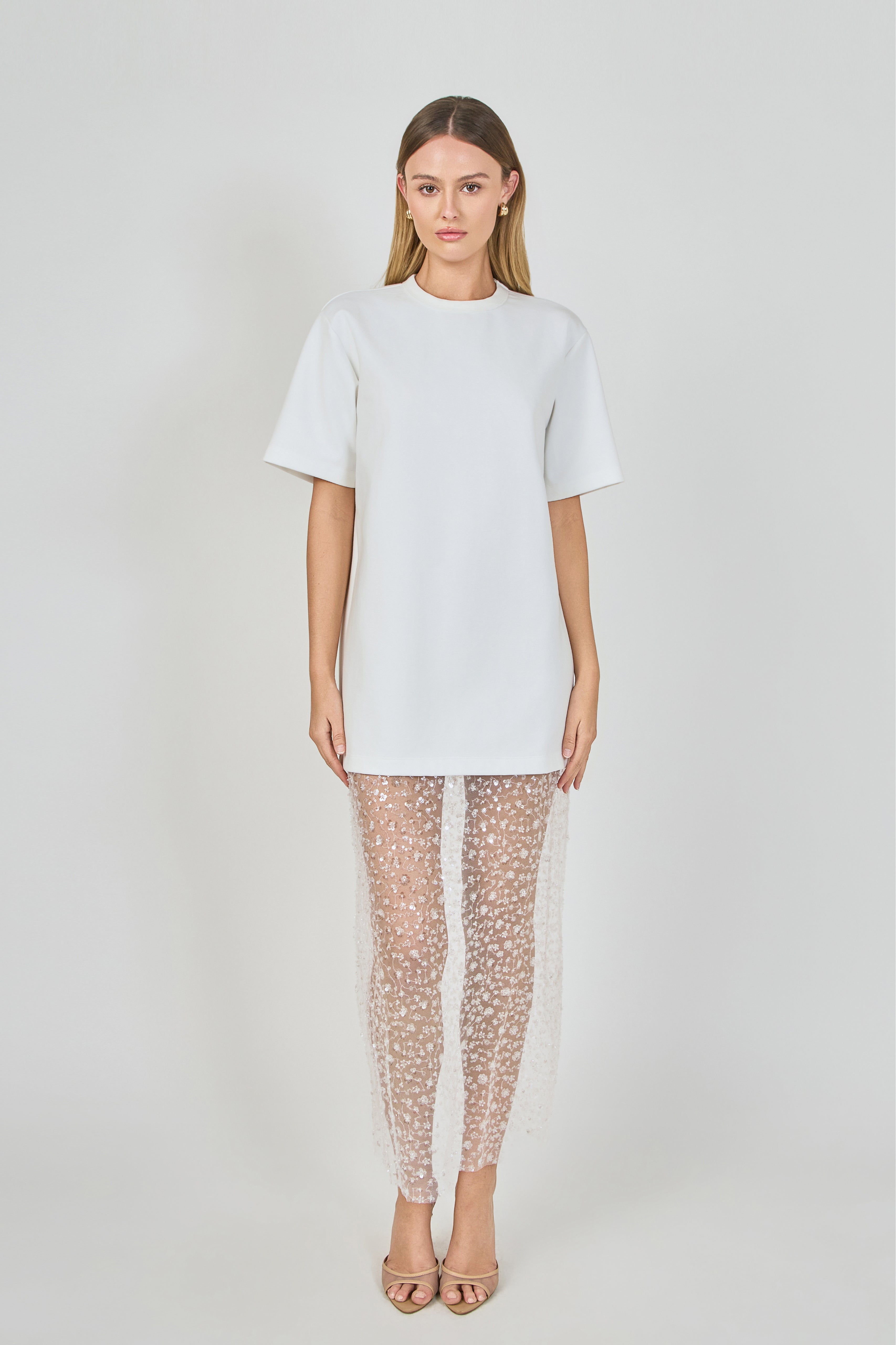 Mix Lace T-shirt midi Dress – Endless Rose