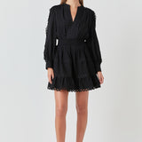 Lace Trim Mini Dress - Final Sale