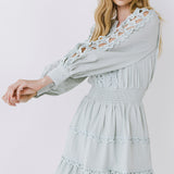 Lace Trim Mini Dress