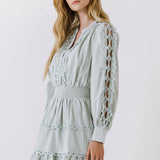 Lace Trim Mini Dress