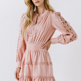 Lace Trim Mini Dress